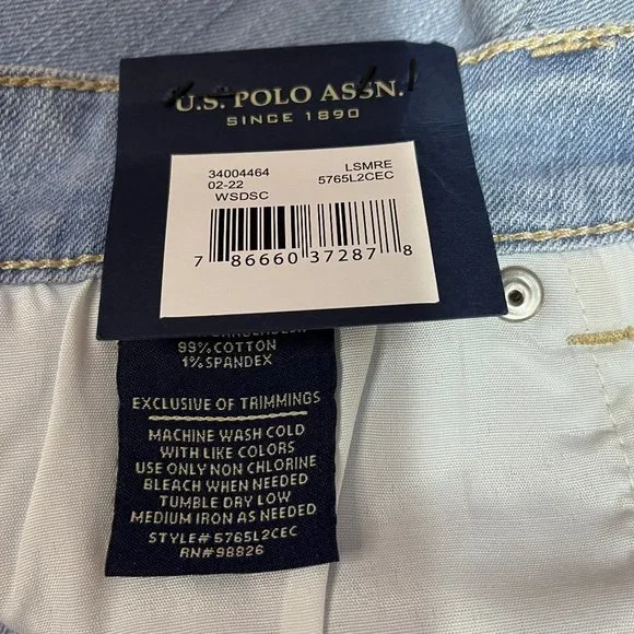 SOLD NWT❗️US Polo Assn Women's light wash Jean Denim Shorts Size 14 - Picture 5 of 10